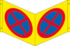 STOPP-förbudssymbol, dubbelsidig plogform