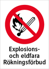 Explosions- och eldfara Rökningsförbud