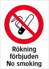 Rökning förbjuden – No smoking