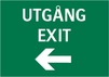 Utgång Exit, pil vänster