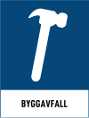 Fraktionsskylt, BYGGAVFALL, Gentian Blue