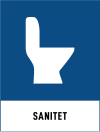 Fraktionsskylt, SANITET, Gentian Blue