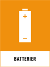 Fraktionsskylt, BATTERIER, Bright Red Orange