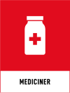 Fraktionsskylt, MEDICINER, Traffic Red