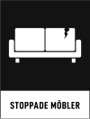 Fraktionsskylt, STOPPADE MÖBLER, Jetblack