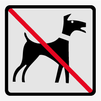 Symbolskylt, Hundförbud