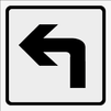Symbolskylt, Hakpil vänster
