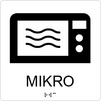 Taktil/Braille symbolskylt, MIKRO, vit/svart