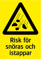 Varning! Risk för snöras och istappar