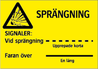 Sprängning, med signalanvisningar