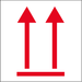 Godshanteringssymbol, enl 180/SS 75011 – Stuvas med pilspetarna uppåt Röd
